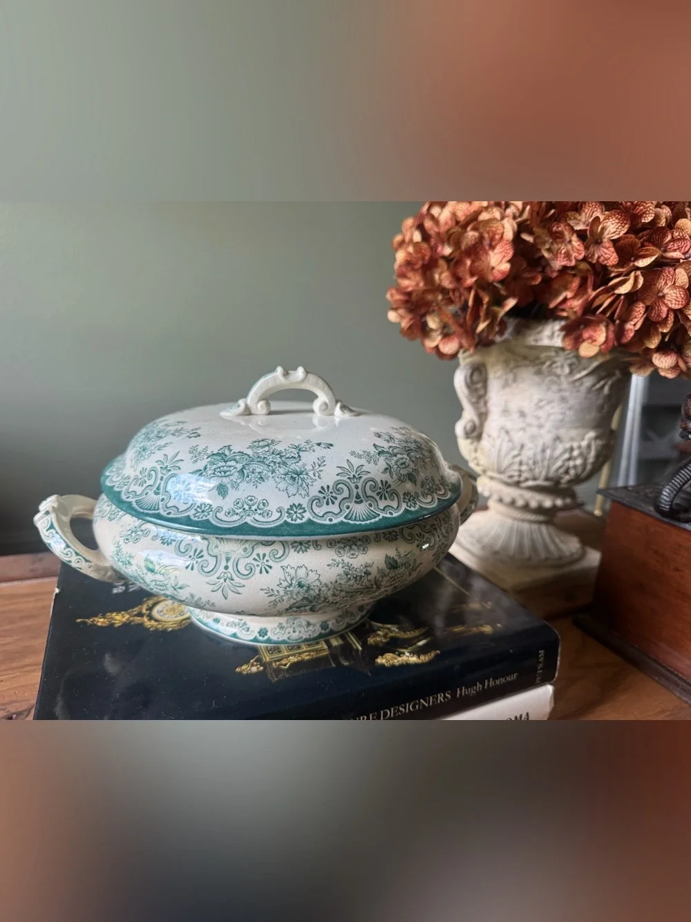 Antique Soup Tureen With Lid, Marked Anclais L-Bertrand Boadeux Made In France,